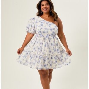 NEW Arula Blue Floral Summer Dress Plus Size A / 1X NWT
